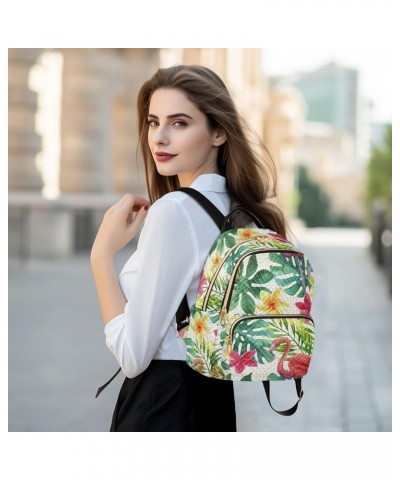 Tropical Watercolor Pineapple Flamingo Exotic Flowers Leaves Casual Fashion Polyester Travel Rucksack Shoulder Bag Color Smal...