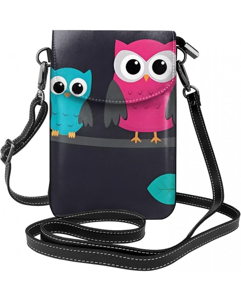 Women Small Cell Phone Purse Cute Owls Pattern Soft, Durable and Waterproof PU Leather Convenient for Daily use and Travel $1...