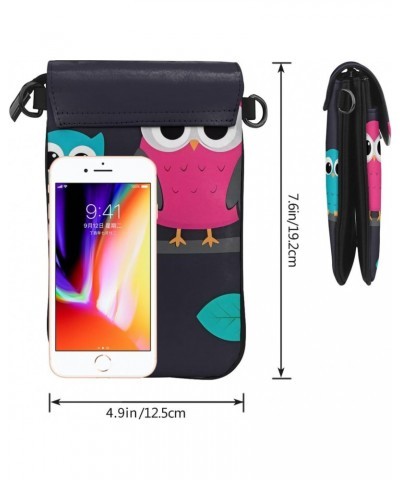 Women Small Cell Phone Purse Cute Owls Pattern Soft, Durable and Waterproof PU Leather Convenient for Daily use and Travel $1...