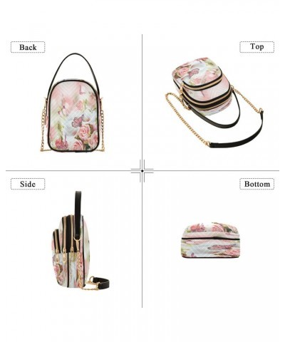 Quilted Crossbody Bags for Women,Butterfly Floral Spring Women's Crossbody Handbags Small Travel Purses Phone Bag $8.80 Cross...