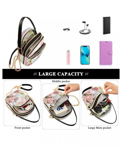 Quilted Crossbody Bags for Women,Butterfly Floral Spring Women's Crossbody Handbags Small Travel Purses Phone Bag $8.80 Cross...