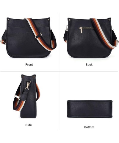 Crossbody Bags for Women Trendy Vegan Leather Hobo Handbags With 2PCS Adjustable Guitar Strap Shoulder Bucket Bags A3-black $...