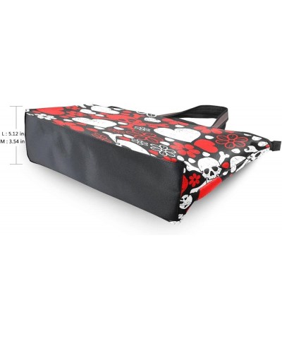 Pickleball Balls Women Fashion Handbags Wallet Tote Bag Shoulder Bag Tote Top Handle Red Skulls Flowers $9.20 Totes