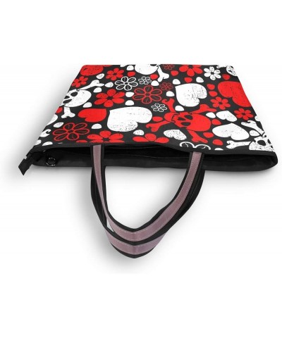 Pickleball Balls Women Fashion Handbags Wallet Tote Bag Shoulder Bag Tote Top Handle Red Skulls Flowers $9.20 Totes