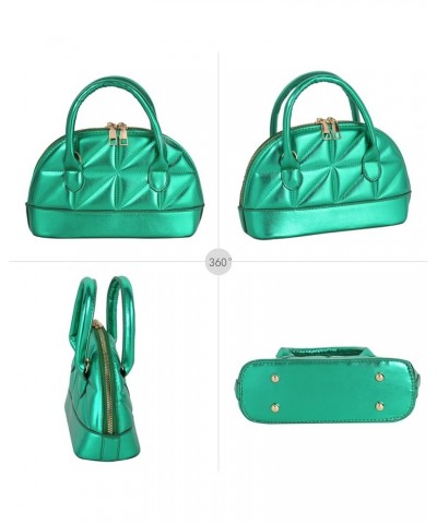 Women Patent Leather Handbag Zip Around Dome Shoulder Bag Mini Top Handle Satchel Tote Purse Green $18.64 Totes