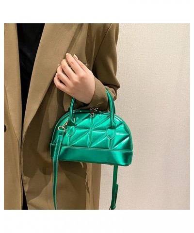 Women Patent Leather Handbag Zip Around Dome Shoulder Bag Mini Top Handle Satchel Tote Purse Green $18.64 Totes