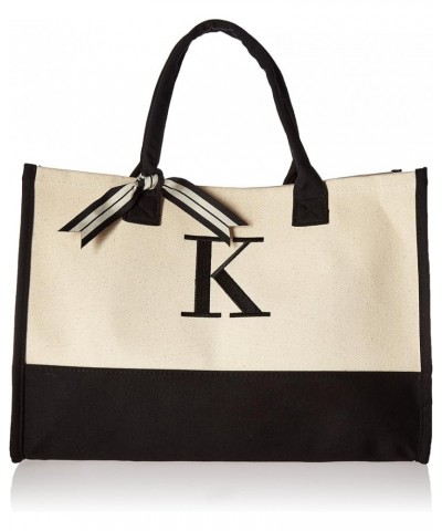 Classic Black and White Initial Canvas Tote Bags (R), 100% Cotton, 17" x 19" x 2 K $10.78 Totes