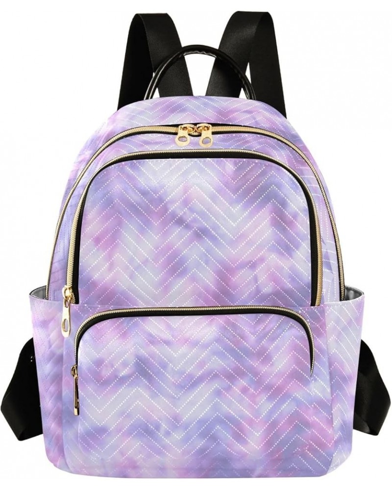 Women Backpack Batik Tie Dye Purple Pink Durable Travel Backpack Lightweight Handbag Lady Purse Roomy Double Zipper Weekend B...