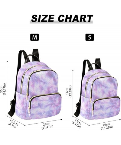 Women Backpack Batik Tie Dye Purple Pink Durable Travel Backpack Lightweight Handbag Lady Purse Roomy Double Zipper Weekend B...