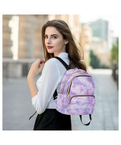 Women Backpack Batik Tie Dye Purple Pink Durable Travel Backpack Lightweight Handbag Lady Purse Roomy Double Zipper Weekend B...