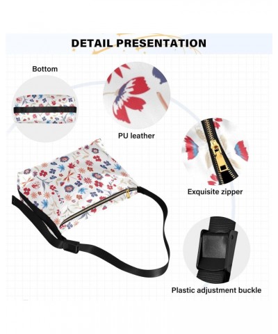 Floral Colorful Flowers Hobo Shoulder Bag for Women Men PU Leather Crossbody Bag Slouchy Tote Handbags for Working Traveling ...