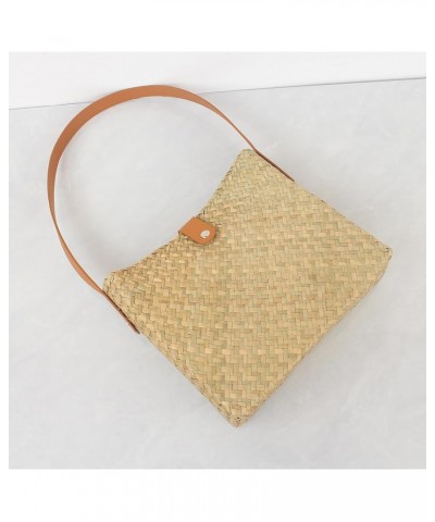 Women Small Handmade Straw Bag Hand Woven Summer Beach Bag Weave Tote Bag Casual Shoulder Bag Handbag Basket Yellow-c $8.40 T...