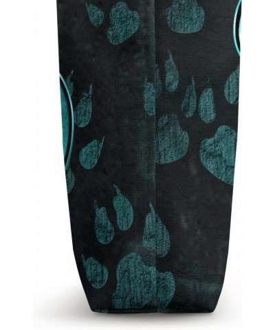 Paw Print Letter B Teal Pet Dog Cat Animal Heart Love Name Tote Bag $8.96 Totes