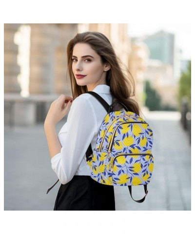 Lemons Backpack Purse for Women Fashion Small Mini Backpack Daypacks Purse with Zipper Weekend Bag,M Small $14.70 Backpacks