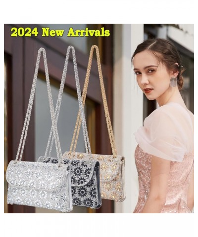 Shoulder Bags Crossbody Bag Purses Handbags Crystals Rhinestone Evening Bag for Women Clutch Purse with Chain Black $14.99 Ev...