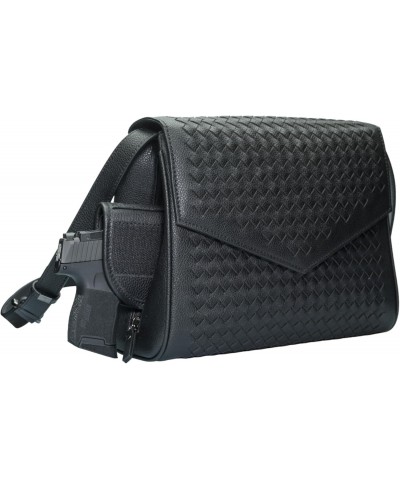 Athena Tactical Crossbody Shoulder Bag Purse Black Woven Handbag Plush interior CCW ambidextrous $40.00 Shoulder Bags