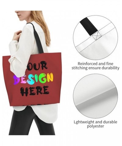 Custom Tote Bag Add Your Design for Travel Business Shopping Personalized Shoulder Bag Personalized Gifts Brown $11.75 Totes