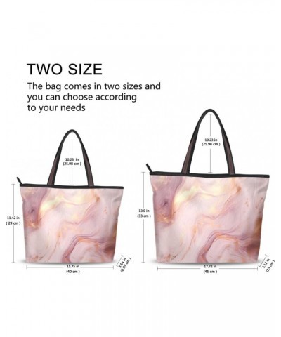 Abstract Marble Pink Tote Bag for Women Casual Shoulder Bag Women Hobo Bag Top Handle Handbag for Shopping Travel Work $9.66 ...