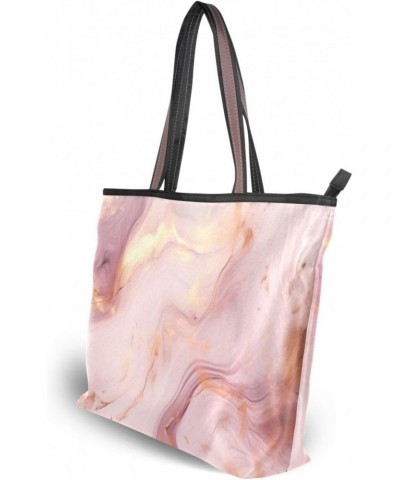 Abstract Marble Pink Tote Bag for Women Casual Shoulder Bag Women Hobo Bag Top Handle Handbag for Shopping Travel Work $9.66 ...