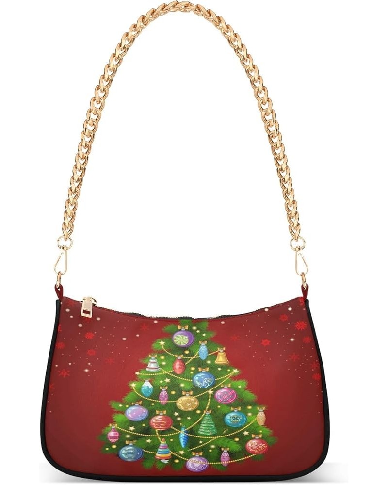 Christmas Snowflakes Winter Cute Little Purse Hobo Fashion Bag Womens Designer Handbag Chain Cute Shoulder Bags Christmas Tre...