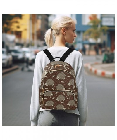 Women Backpack Wild Mushroom Hedgehog Anti-Theft Travel Backpack with Luggage Belt Lightweight Handbag Lady Purse Roomy Doubl...