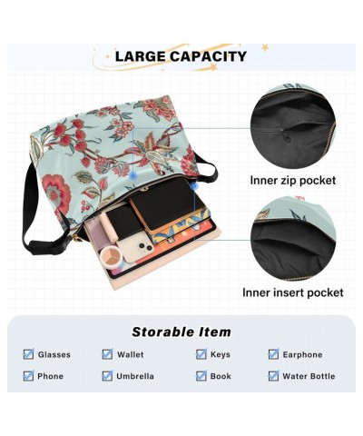 Hobo Handbag Crossbody Ethnic Beautiful Flower Trendy PU Leather Shoulder Bags Purses Large Casual Sling Tote Bag Messenger B...