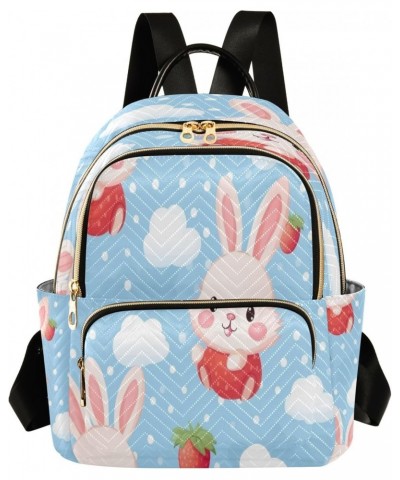 Strawberry Rabbit Women Backpack Purse Travel Daypack Shoulder Bag $19.24 Backpacks