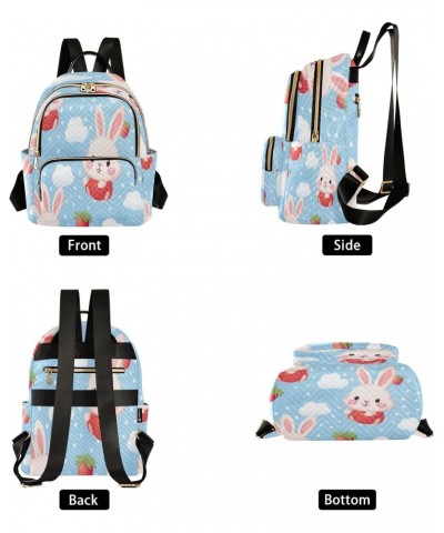 Strawberry Rabbit Women Backpack Purse Travel Daypack Shoulder Bag $19.24 Backpacks