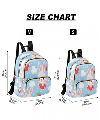 Strawberry Rabbit Women Backpack Purse Travel Daypack Shoulder Bag $19.24 Backpacks