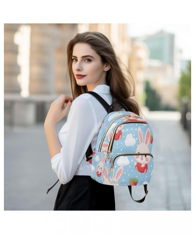 Strawberry Rabbit Women Backpack Purse Travel Daypack Shoulder Bag $19.24 Backpacks