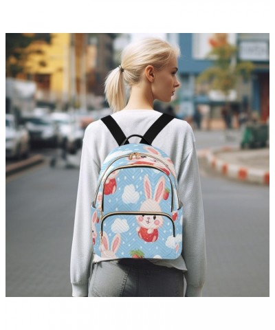 Strawberry Rabbit Women Backpack Purse Travel Daypack Shoulder Bag $19.24 Backpacks