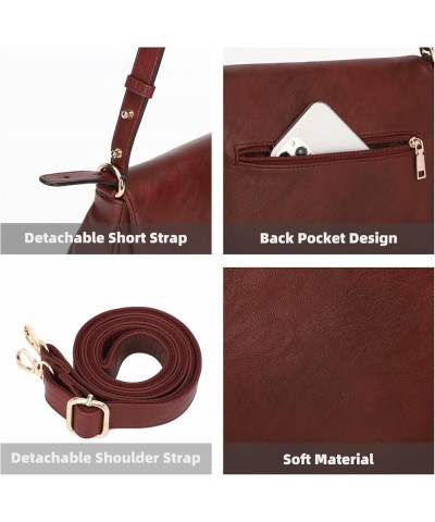 Crossbody Camera Bag for Women Vegan Leather Shoulder Bag Small Triple Zip Handbag Cross Body Purse with Detachable Strap S-p...