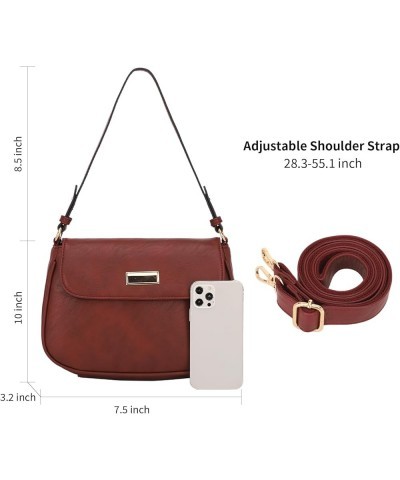 Crossbody Camera Bag for Women Vegan Leather Shoulder Bag Small Triple Zip Handbag Cross Body Purse with Detachable Strap S-p...