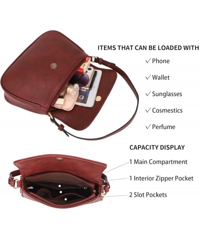 Crossbody Camera Bag for Women Vegan Leather Shoulder Bag Small Triple Zip Handbag Cross Body Purse with Detachable Strap S-p...