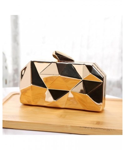 Metallic Purse Evening Bag Novelty Purse for Women Unique Clutch Purse Gold Rhombic $11.16 Evening Bags