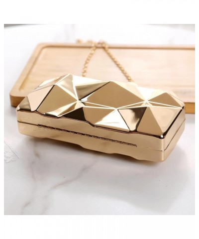 Metallic Purse Evening Bag Novelty Purse for Women Unique Clutch Purse Gold Rhombic $11.16 Evening Bags