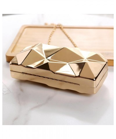 Metallic Purse Evening Bag Novelty Purse for Women Unique Clutch Purse Gold Rhombic $11.16 Evening Bags