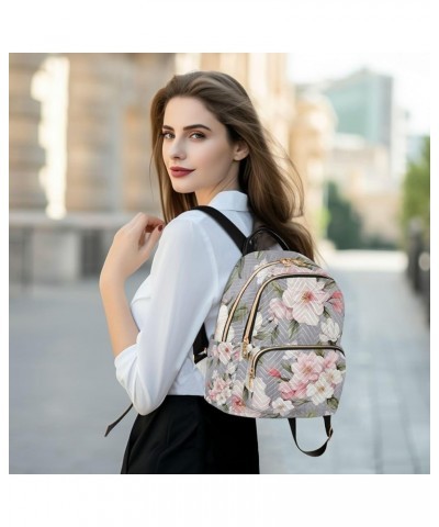 All Red Roses Womens Fashion Backpack, Womens Vacation Backpack, Backpacks for Womens Fashion, S Watercolor Pink and White Fl...