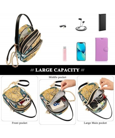 Small Crossbody Cell Phone Bag for Women, Watercolor Lemons Mini Over Shoulder Handbag Purse with Credit Card Slots Cute Chee...