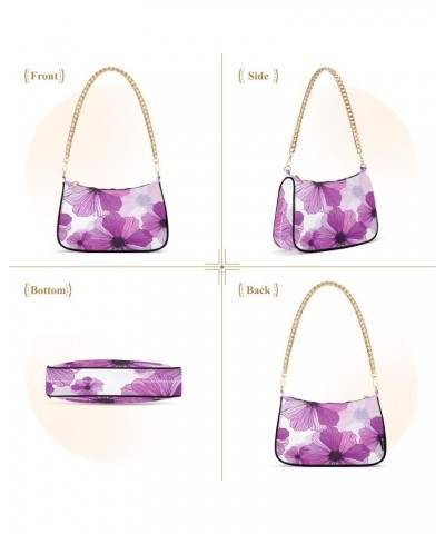 Flower Vintage Floral Shoulder Bag for Women Small Purse Tote Bags Shoulder Bag Handbags Travel Purse with Chain Strap for Mu...