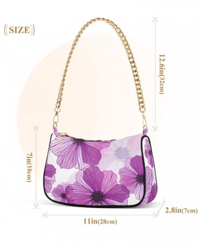 Flower Vintage Floral Shoulder Bag for Women Small Purse Tote Bags Shoulder Bag Handbags Travel Purse with Chain Strap for Mu...