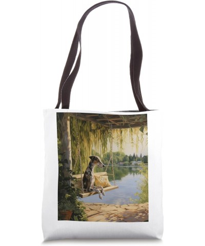 Greyhound Lakeside Cottagecore Dog Retreat Dog Lover Pet Own Tote Bag $10.53 Totes