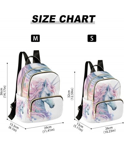 Unicorn Flower Watercolor Backpack Purse for Women Lightweight Back Pack Casual Daypack Travel Shoulder Bag Bookbag - S Small...