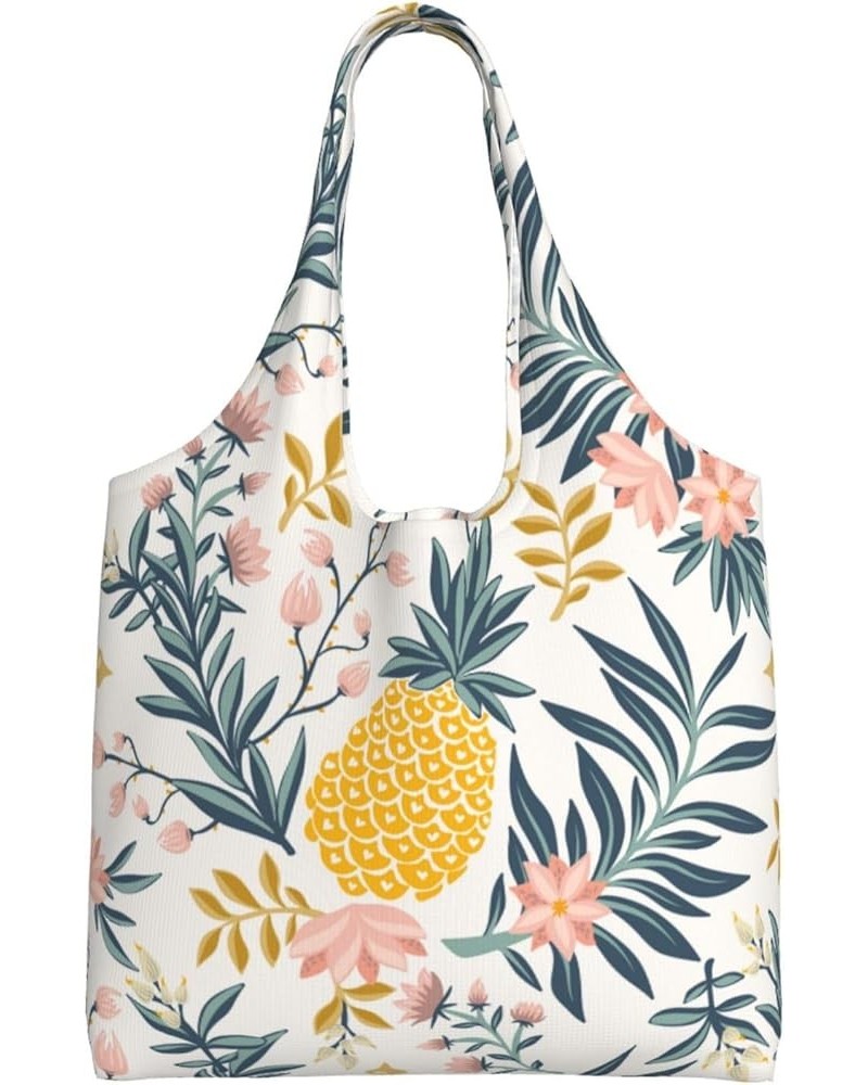 Pineapple Single Shoulder Commuter Canvas Tote Bags For Women And Men Pineapple 6 $9.23 Totes