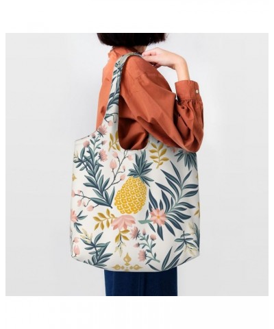 Pineapple Single Shoulder Commuter Canvas Tote Bags For Women And Men Pineapple 6 $9.23 Totes