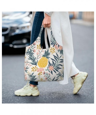 Pineapple Single Shoulder Commuter Canvas Tote Bags For Women And Men Pineapple 6 $9.23 Totes