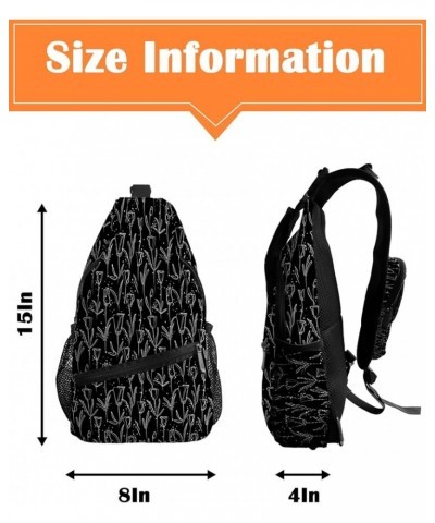 Crossbody Bags for Men Women Waterproof Sling Bag Shoulder Chest Bag Backpack Daypack for Hiking Travel Sports Running Flower...