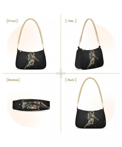 Clutch Shoulder Bags Tote Evening Purse Handbags for Women Hobo Bags Basketball Shot Astronaut with Zipper Closure $17.91 Totes