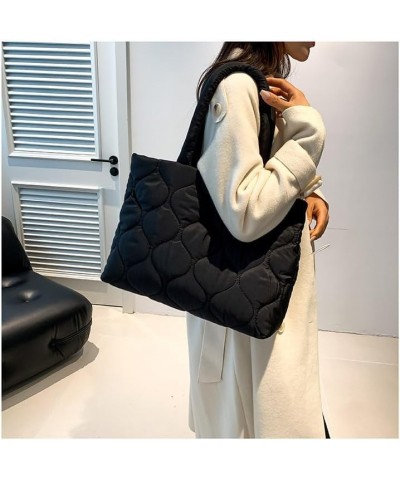 Puffer Tote Bag – Soft, Lightweight & Fluffy, Quilted Tote Bag with Zipper for Everyday, Work & Gym Black $10.12 Totes