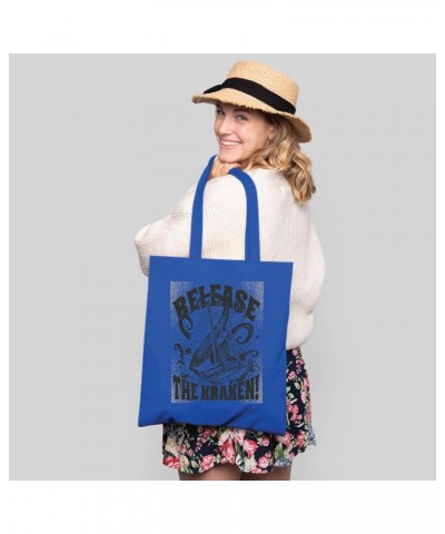 Gift for Mythology Lovers Kraken Sea Monster Attacking a Ship Quote Natural White Multicolor Canvas Tote Bag 1084 $19.71 Totes